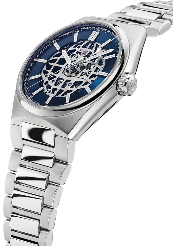 Limited Edition Frederique Constant Highlife Automatic Stainless Steel Skeleton Dial Interchangeable Blue Rubber Strap Mens Watch FC-310NSKT4NH6B Fashion