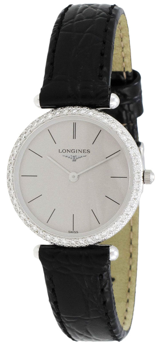 Longines La Grande Classique Agassiz 18kt White Gold & Diamond Womens Watch Grey Dial L4.191.7.72.2 Hot on Sale