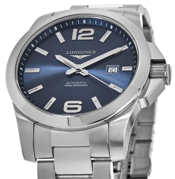 Longines Conquest Automatic Stainless Steel Blue Dial Date Divers Mens Watch L3.778.4.96.6 Fashion