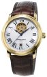 Frederique Constant Classics Heart Beat Automatic Yellow Gold Plated Steel Silver Dial Brown Leather Strap Date Mens Watch FC-315M4P5 Online Hot Sale