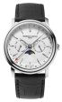 Frederique Constant Classics Index Business Timer Stainless Steel Silver Dial Black Leather Strap Day Date Week Moonphase Quartz Mens Watch FC-270SW4P26 Online now