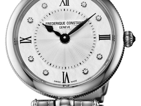 Frederique Constant Classics Art Deco Stainless Steel Mother-of-Pearl Dial Diamonds Quartz Womens Watch FC-200MPWD2AR6B Online Sale