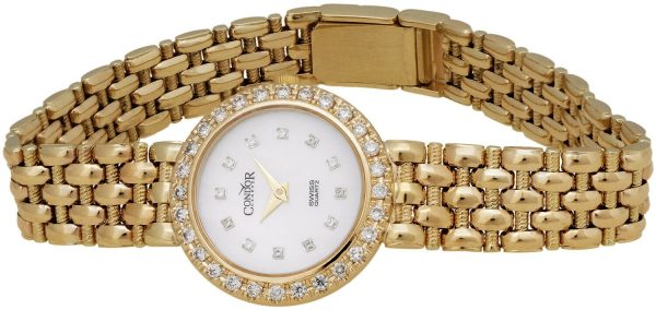 Condor 14kt Gold & Diamond Womens Luxury Swiss Watch Quartz C28DPMOP Hot on Sale