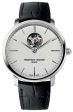 Frederique Constant Slimline Heart Beat Automatic Stainless Steel Silver Dial Black Leather Strap Mens Watch FC-312S4S6 Cheap