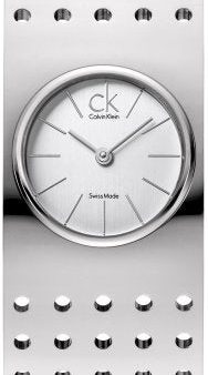 Calvin Klein Grid White Dial Stainless Steel Bangle Ladies Watch K8323120 Fashion