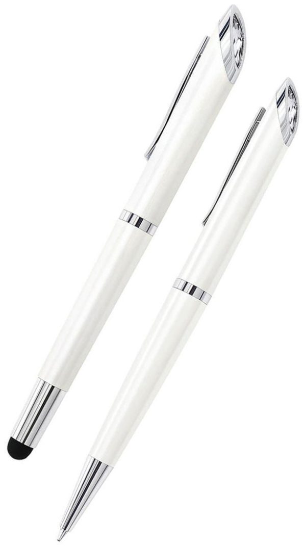 Swarovski 5224364 Crystal Starlight Ballpoint & Stylus Pen Set White For Sale