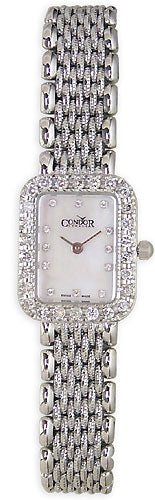 Condor 14kt Solid White Gold & Diamond Womens Luxury Swiss Watch MOP Dial 14k Online now