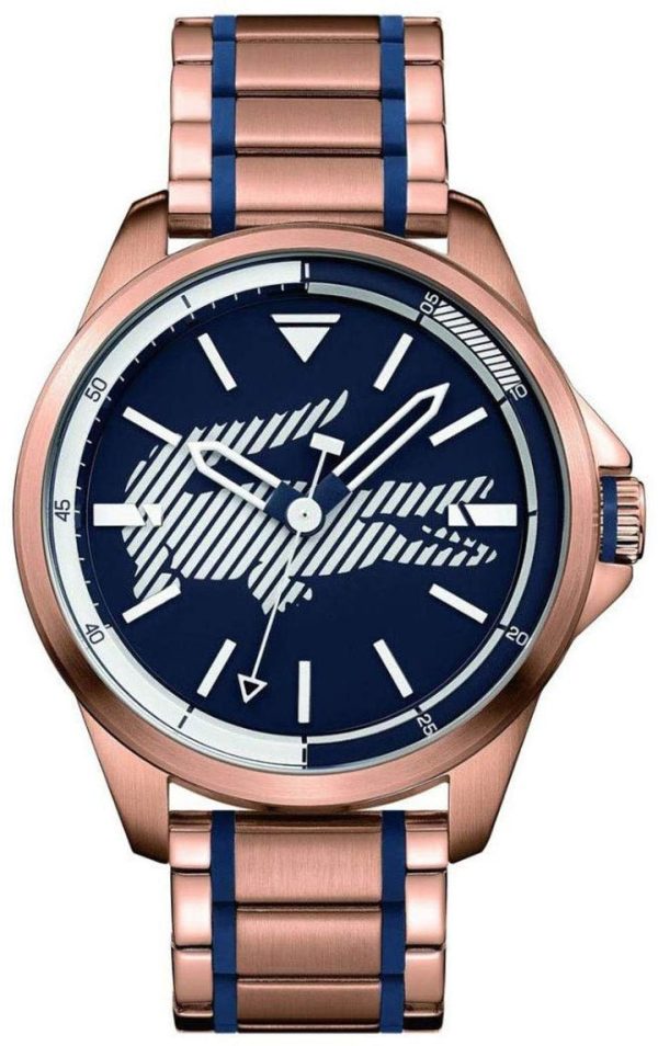 Lacoste Capbreton Rose Gold Stainless Steel Blue Dial Mens Watch 2010963 Supply