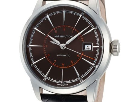 Hamilton American Classic Railroad Automatic Steel Black Dial Black Leather Strap Men’s Watch H40555731 Cheap