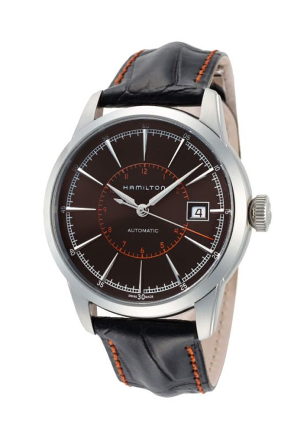 Hamilton American Classic Railroad Automatic Steel Black Dial Black Leather Strap Men’s Watch H40555731 Cheap