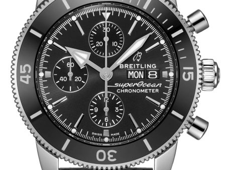 Breitling Superocean Heritage Automatic Chronometer Chronograph Mesh Stainless Steel Black Dial Day Date Divers Mens Watch Special Edition A13313121B1A1 For Cheap