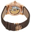 Frederique Constant Love Heart Beat Automatic Rose Gold Plated Steel Brown Dial Brown Satin Strap Diamonds Womens Watch FC-310CLHB2PD4 For Discount