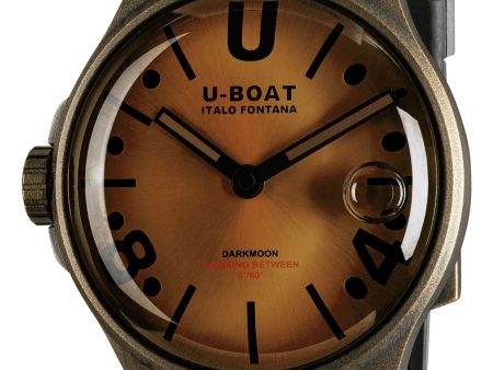 U-Boat Darkmoon Bronze PVD Bronze Dial Black Rubber Strap Quartz Mens Watch 9546 on Sale