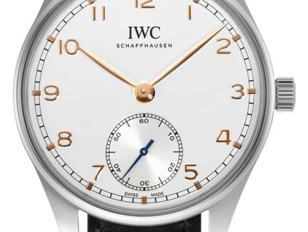 IWC Portugieser Automatic Stainless Steel Silver-Tone Dial Black Leather Strap Mens Watch IW358303 Online