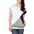 Allegra K Women Boat Neck Short Sleeve Color Block Tee Shirts Online now