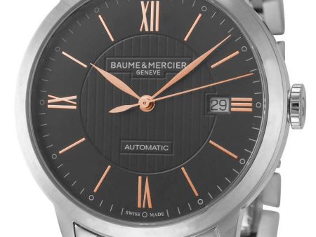 Baume & Mercier Classima Automatic Stainless Steel Gray Dial Date Mens Watch MOA10291 For Sale