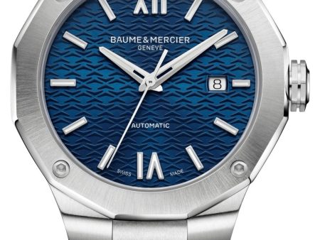 Baume & Mercier Riviera Automatic Stainless Steel Blue Dial Date Mens Watch M0A10620 For Discount