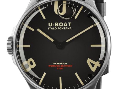 U-Boat Darkmoon Stainless Steel Black Dial Black Rubber Strap Quartz Mens Watch 8463 Supply