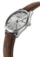 Frederique Constant Classics GMT Stainless Steel Silver Dial Brown Leather Strap Date Quartz Mens Watch FC-252SS5B6 For Cheap