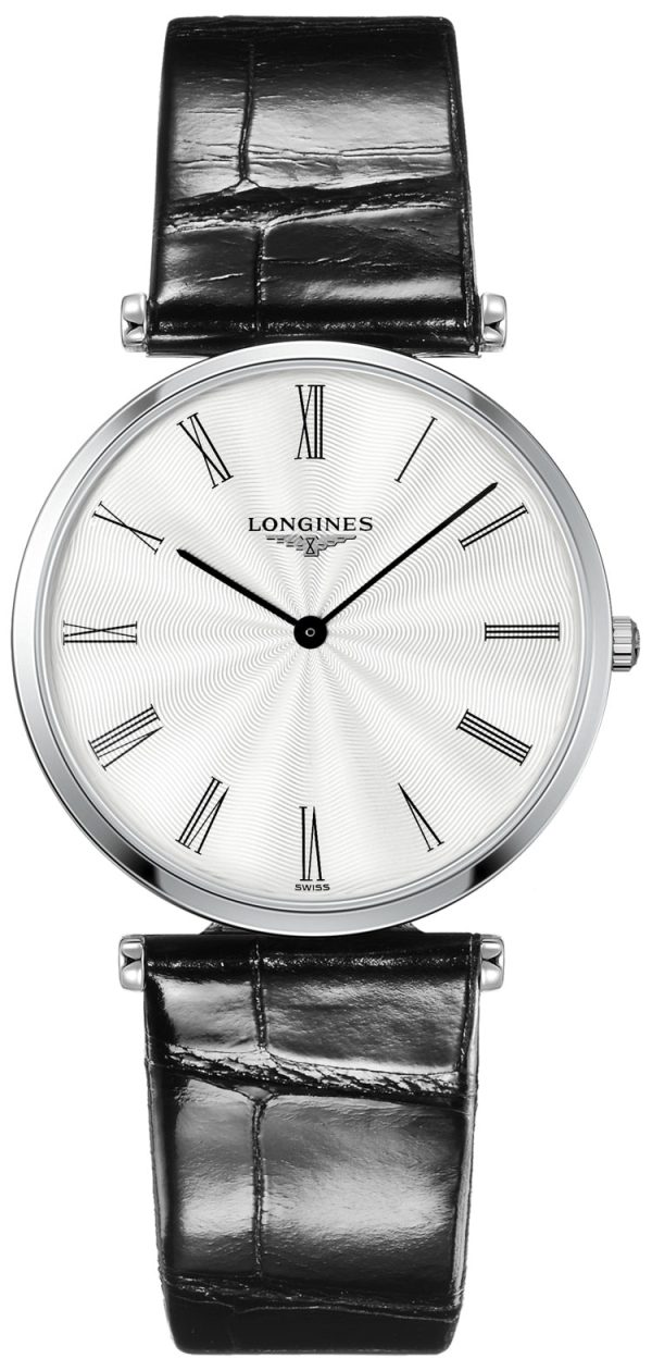 Longines La Grande Classique Midsize 36mm Quartz Silver Dial Black Leather Mens Watch L4.755.4.71.2 Supply