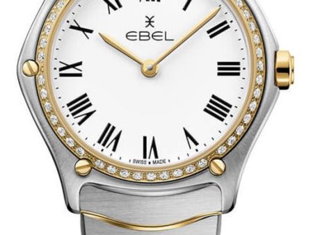 Ebel Wave Stainless Steel & 18K Yellow Gold White Dial Diamonds Quartz Womens Watch 1216389 Online Sale