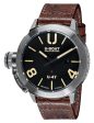 U-Boat Classico U-47 AS1 Automatic Stainless Steel Black Dial Brown Leather Strap Date Mens Watch 8105 Fashion