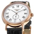 Longines Presence Automatic Rose Gold PVD White Dial Black Leather Strap Date Mens Watch L4.905.1.11.2 For Discount