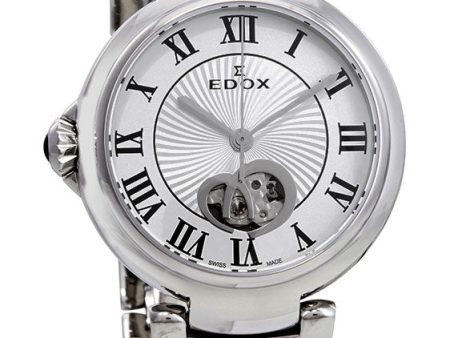 Edox LaPassion Open Heart Stainless Steel Silver Dial Ladies Automatic Watch 85025-3M-ARN Online now