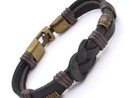 Authentic Tribal Leather Wristband Surf Black Mens Bracelet Online