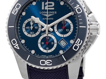 Longines HydroConquest Automatic Chronograph Stainless Steel Blue Dial Blue Rubber Strap Date Divers Mens Watch L3.883.4.96.9 Online