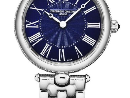 Frederique Constant Classics Art Deco Stainless Steel Blue Dial Quartz Womens Watch FC-200MPN2AR6B Online now