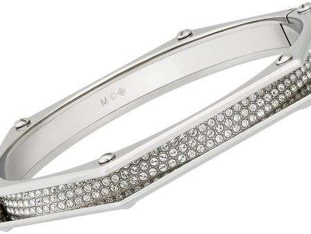 Swarovski Bolt Stainless Steel 5081365 Hinge Clear Crystal Bangle for Women Size Medium Online now