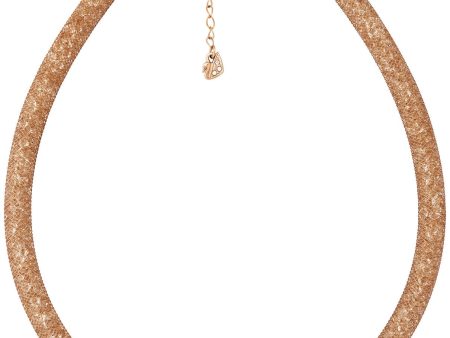 Swarovski Stardust Deluxe Crystal Filled Rose Gold Fishnet Tube Necklace for Women 5171532 on Sale