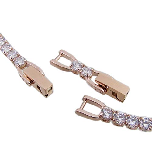 Swarovski Crystal Unisex Deluxe Tennis Bracelet Rose Gold Plated #5513400 Cheap