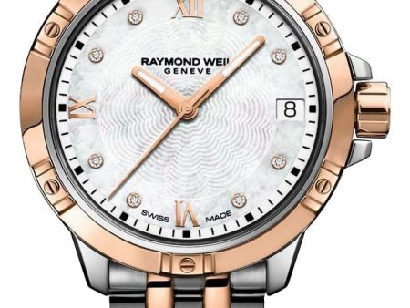 Raymond Weil Tango Two-Tone Stainless Steel Mother-of-Pearl Dial Diamonds Date Quartz Womens Watch 5960-SP5-00995 Online Hot Sale