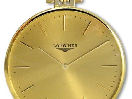 Longines 18kt Gold Mens Open Face Swiss Pocket Watch Gold Dial L7.029.6.44.1 Sale