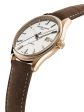 Frederique Constant Classics Index Automatic Rose Gold PVD Silver Dial Brown Leather Strap Date Mens Watch FC-303NV5B4 Fashion