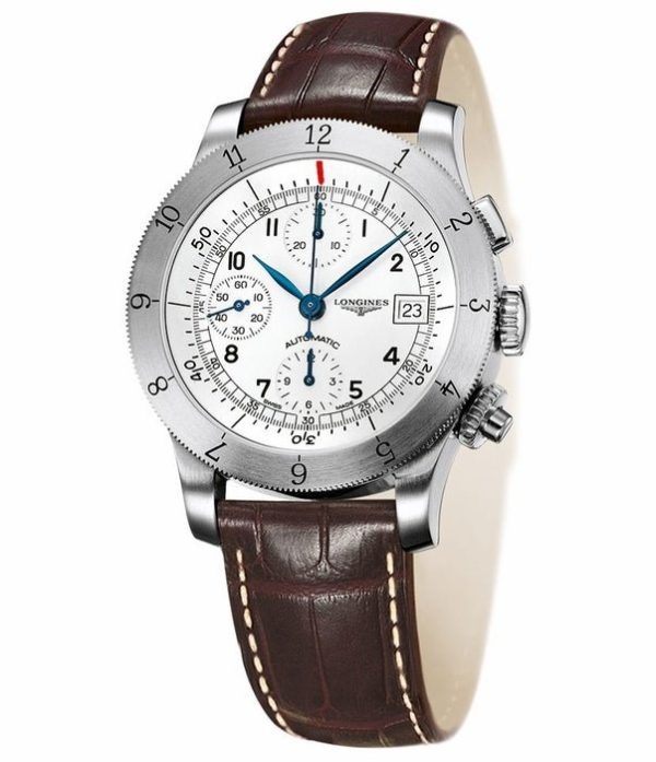 Longines Heritage Automatic Chronograph Stainless Steel Mens Strap Watch Calendar L2.741.4.73.2 Sale