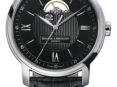 Baume & Mercier Classima Automatic Stainless Steel Black Dial Black Leather Strap Mens Watch M0A08689 Online now