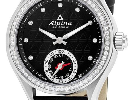 Alpina Horological Smartwatch Diamond Womens Calendar Quartz Satin Strap AL-285BTD3CD6 Hot on Sale