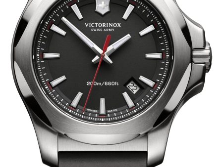 Victorinox Swiss Army I.N.O.X. Stainless Steel Black Dial Black Rubber Strap Date Divers Quartz Mens Watch 241682.1 Fashion