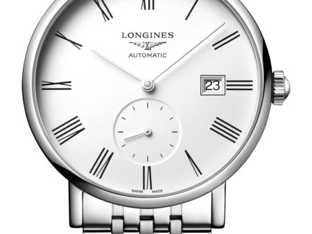 Longines Elegant Automatic Stainless Steel White Dial Date Unisex Watch L4.812.4.11.6 Online now