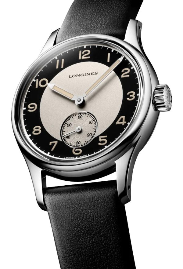 Longines Heritage Classic Tuxedo Automatic Black & Silver Dial Black Leather Strap Mens Watch L2.330.4.93.0 Cheap