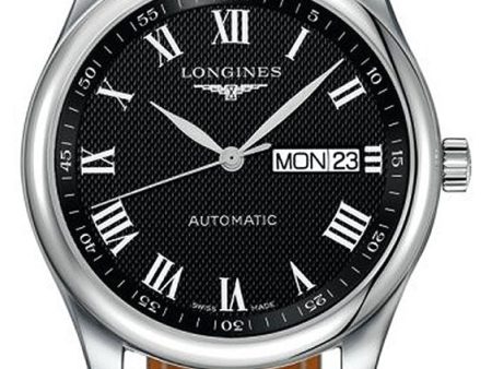 Longines Master Collection Automatic Stainless Steel Black Dial Black Leather Strap Day Date Mens Watch L2.755.4.51.7 Fashion