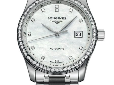 Longines Master Collection Automatic Stainless Steel Mother-Of-Pearl Dial Diamonds Date Womens Watch L2.257.0.87.6 Online now