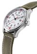 Alpina Startimer Pilot Stainless Steel Green Nylon Strap White Dial Quartz Date Mens Watch AL-240S4S6 Sale