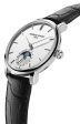 Frederique Constant Slimline Moonphase Automatic Stainless Steel Silver Dial Black Leather Strap Date Mens Watch FC-705S4S6 Fashion