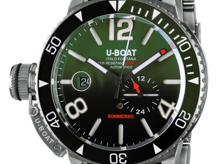 U-Boat Sommerso Automatic Stainless Steel Green and Black Dial Date Divers Mens Watch 9520 MT Online Sale