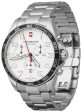 Victorinox Swiss Army FieldForce Chronograph  Stainless Steel Mens Watch White Dial Calendar 241856 Hot on Sale