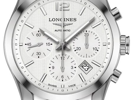 Longines Conquest Classic Automatic Chronograph Stainless Steel Silver Dial Date Mens Watch L2.786.4.76.6 Supply